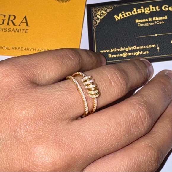 14k Yellow Gold Vermeil VVS GRA Certified Diamond Ring, 100% Passes Diamond Test - Picture 4 of 6